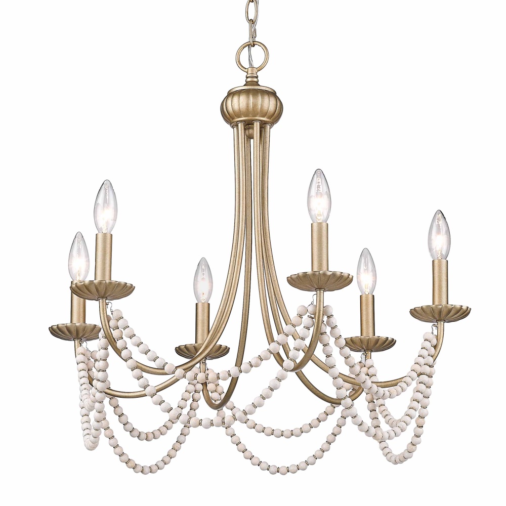 Wry Lighting Serafina 6-light Chandelier in Golden Aura